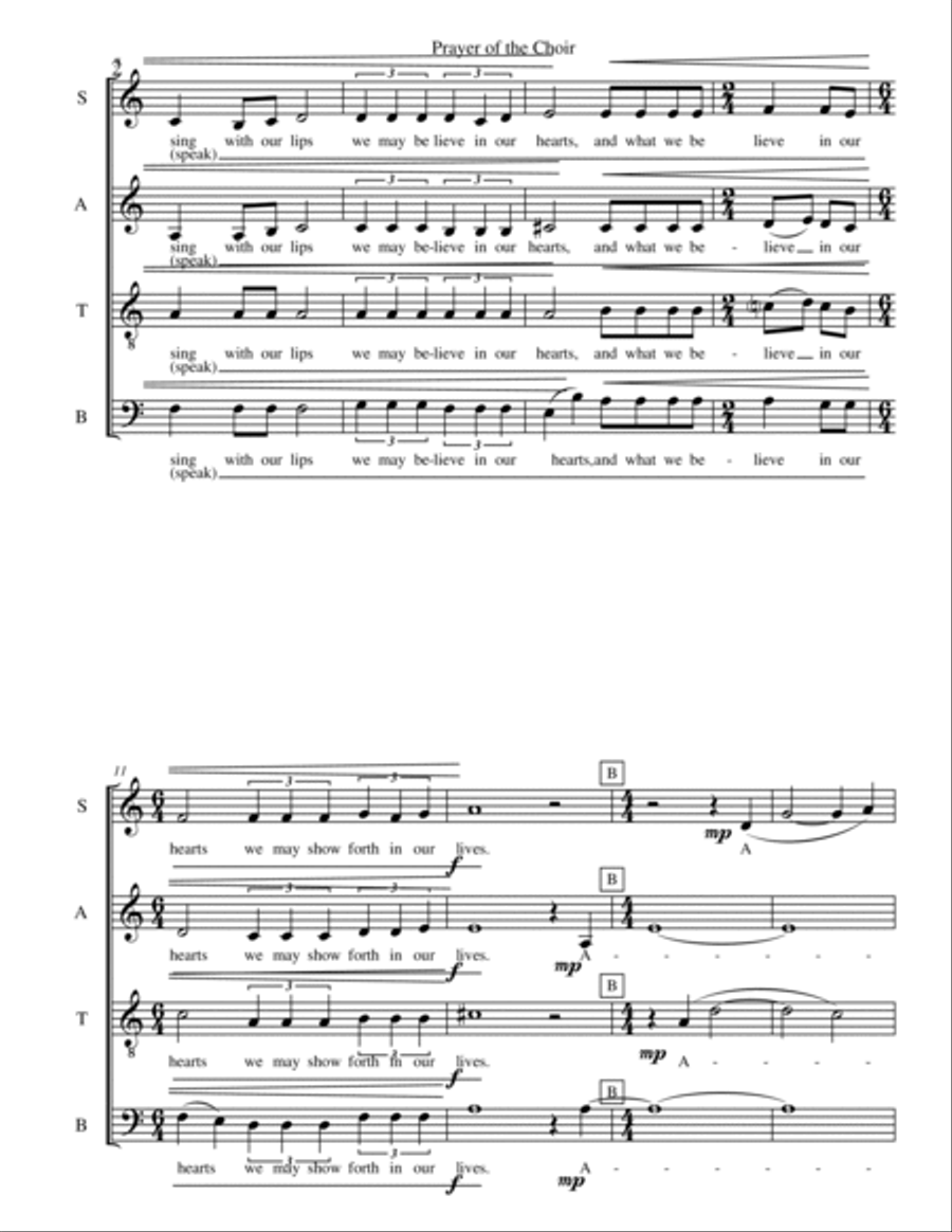 Prayer of the choir Prayer of the choir 4-Part scores gallery preview page 2
