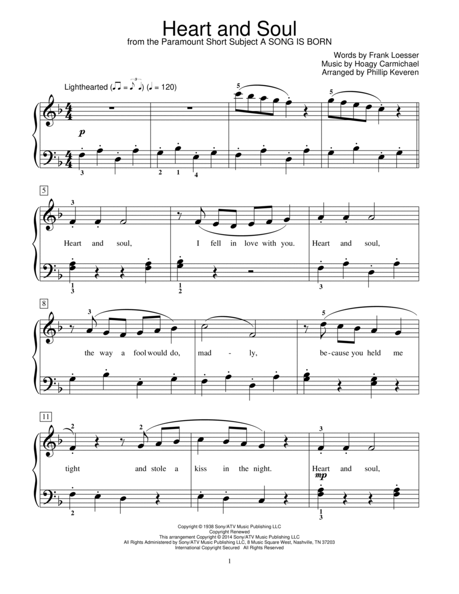 Heart And Soul (arr. Phillip Keveren) Piano Method scores gallery preview page 1