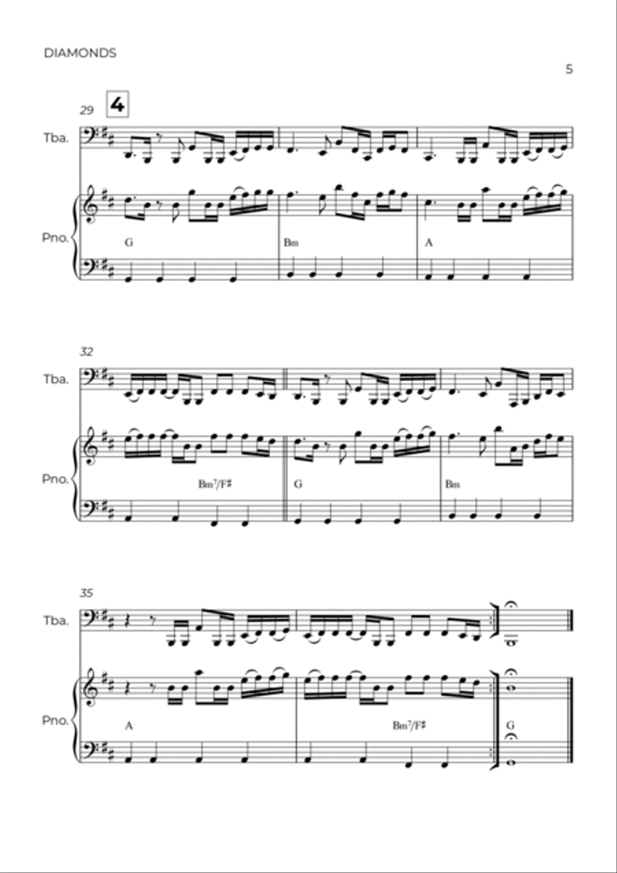 Diamonds Piano scores gallery preview page 5