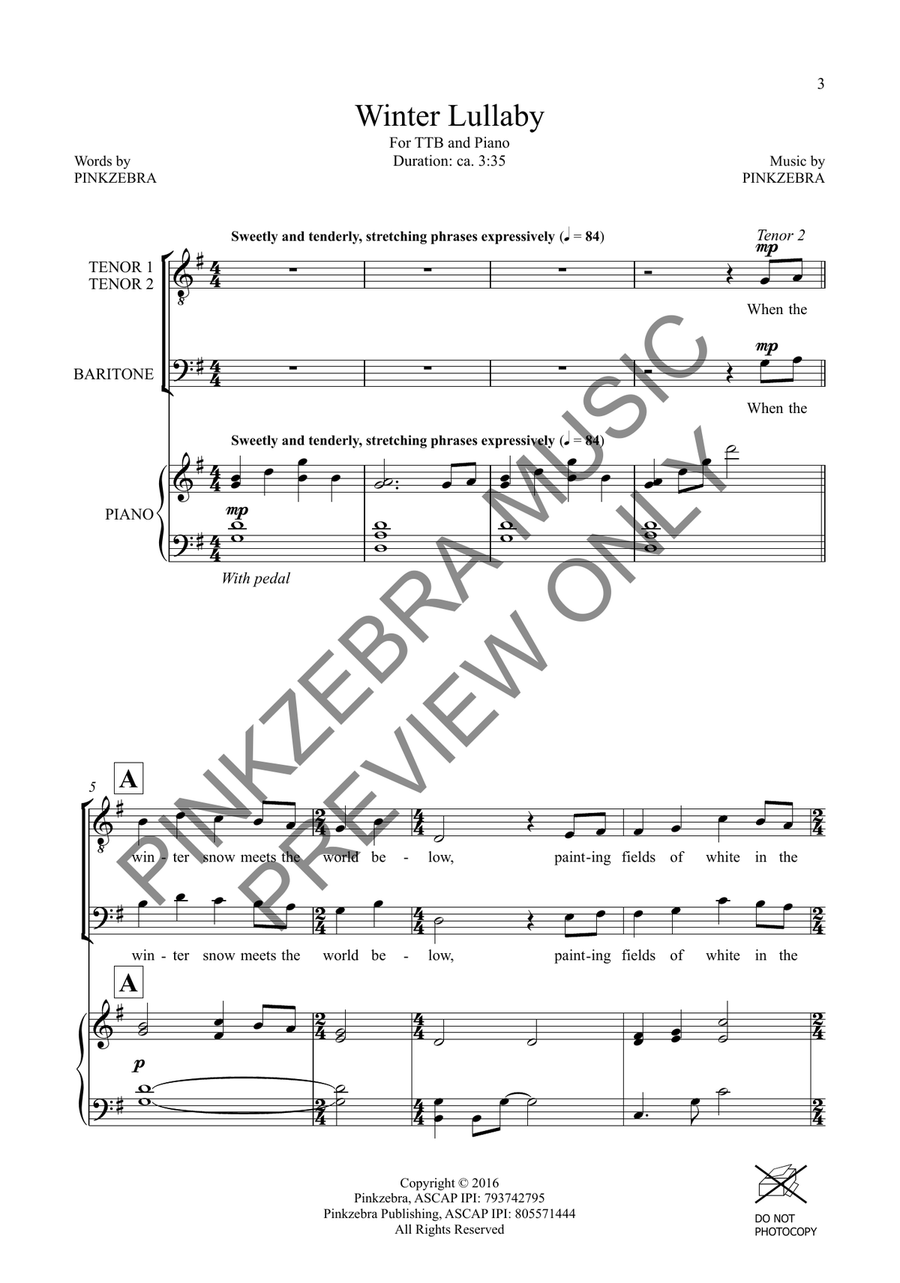 Winter Lullaby (TTB) TTB scores gallery preview page 4
