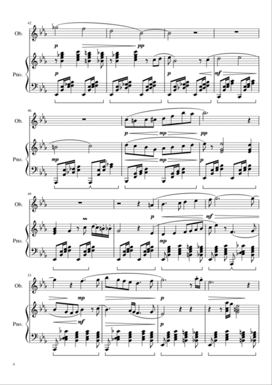Romance Opus 81 for piano and oboe Woodwind Duet scores gallery preview page 4