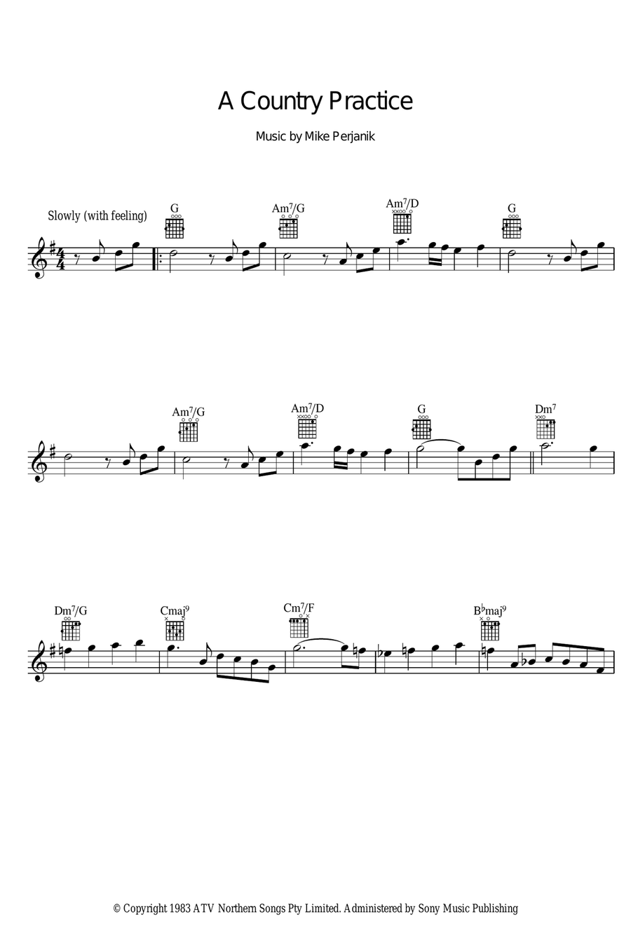 A Country Practice A Country Practice Piano scores gallery preview page 1