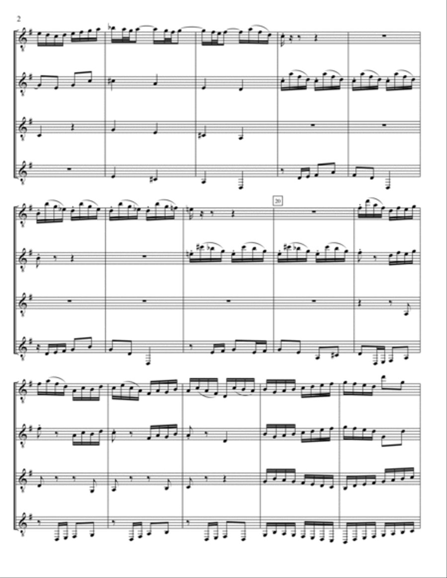 Bach ITALIAN CONCERTO arr. For trad. Guitar Quartet Guitar Ensemble scores gallery preview page 6