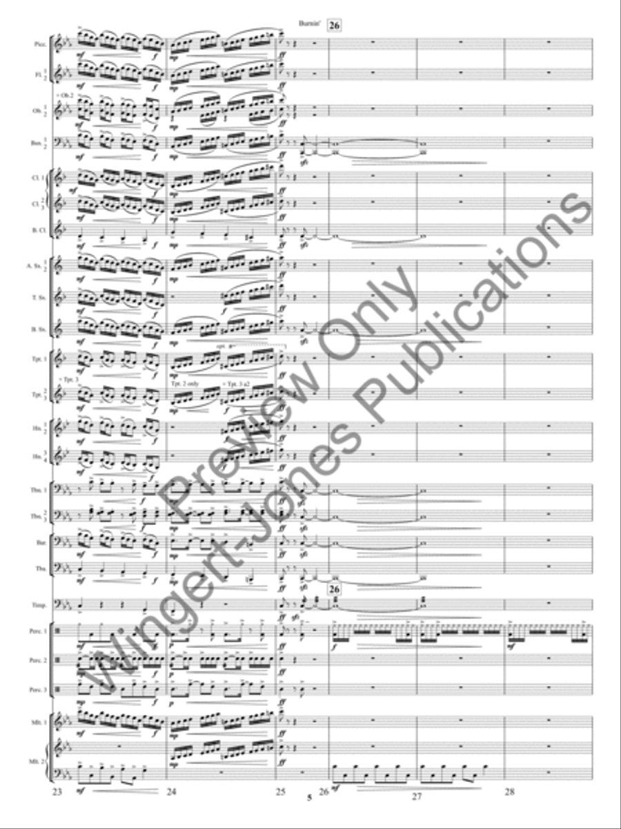 Burnin'! Burnin'! Concert Band scores gallery preview page 8