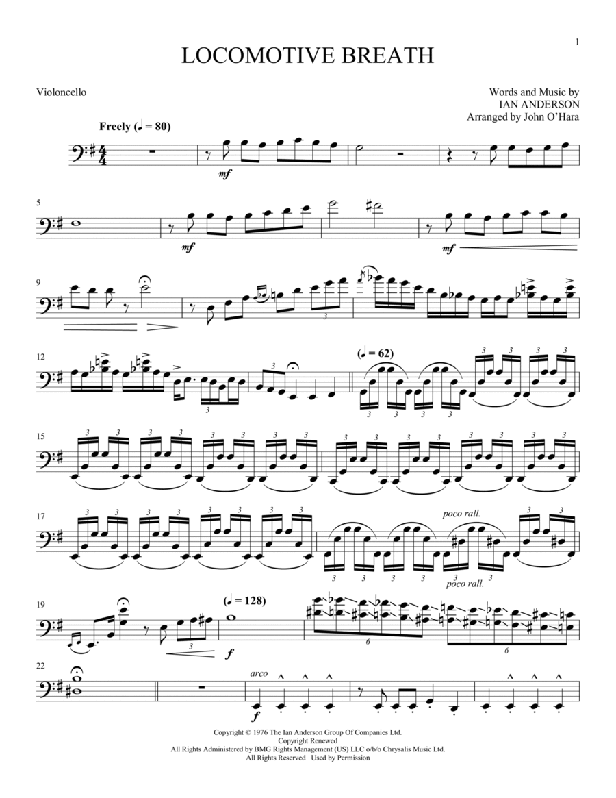 Loco (arr. John O'Hara) - Cello String Quartet scores gallery preview page 1