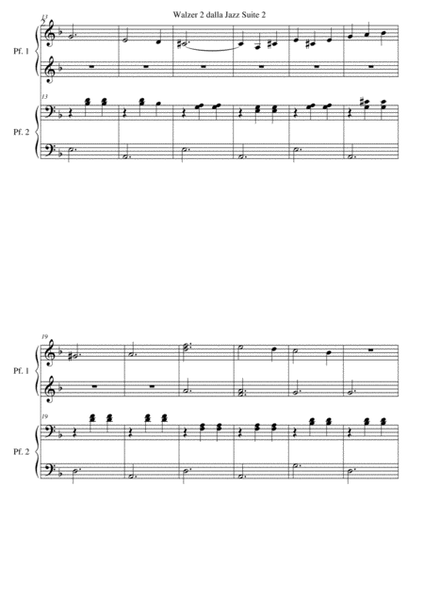 Walzer 2 from Jazz Suite 2 for piano 4 hands image number null