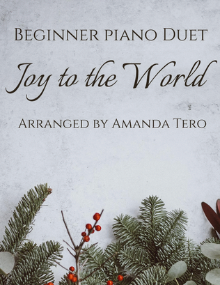 Joy to the World - beginner & late beginner (elementary) Christmas piano duet sheet music
