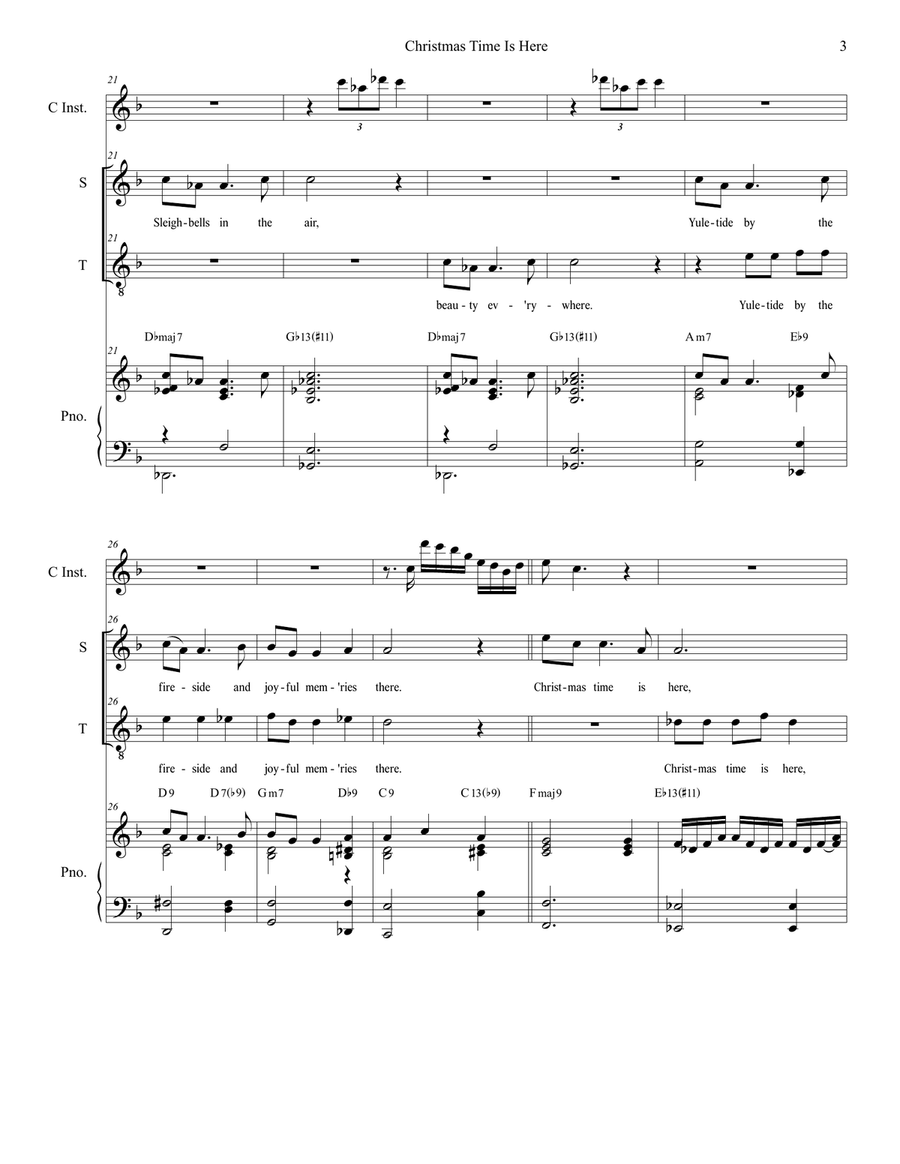 Christmas Time Is Here Tenor Voice scores gallery preview page 3
