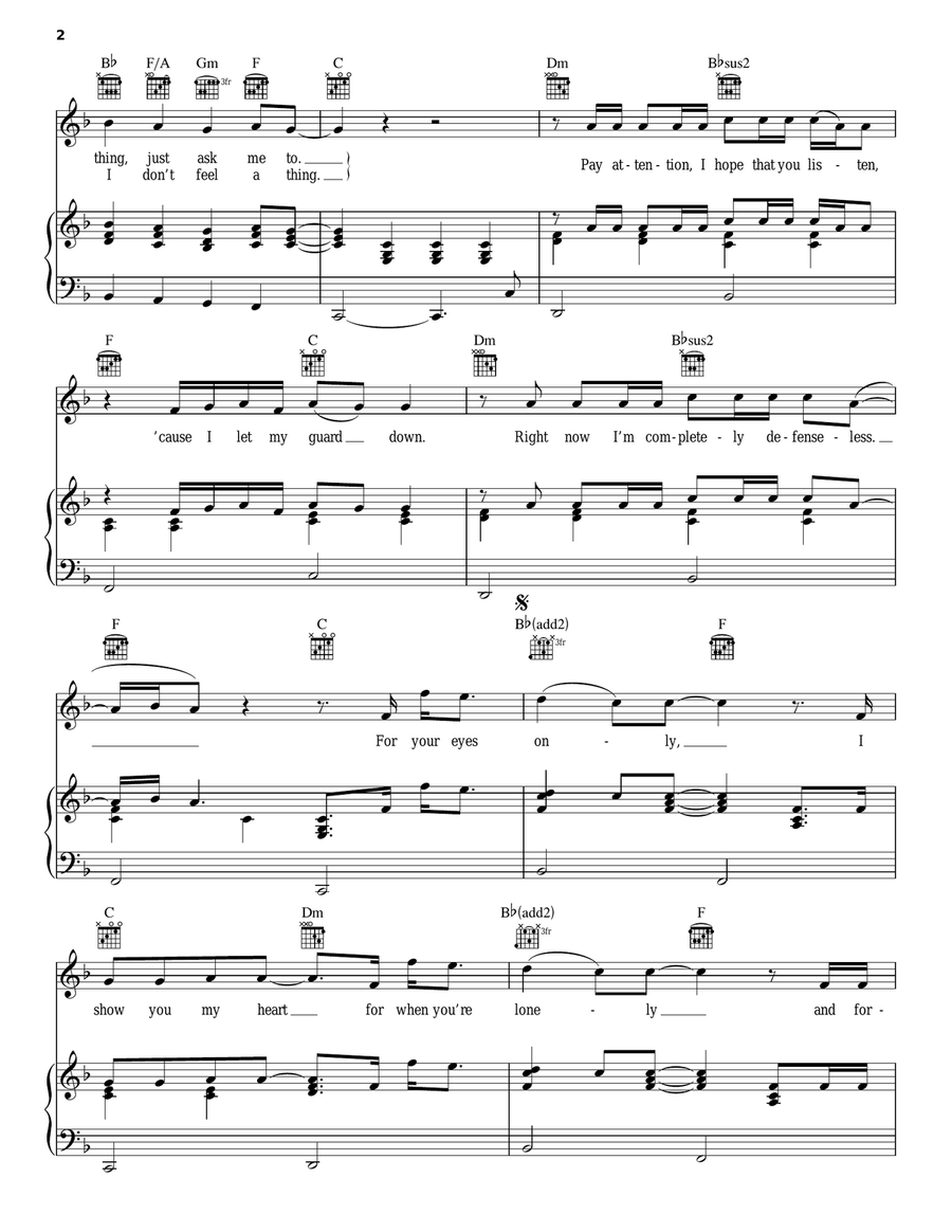 If I Could Fly Piano, Vocal, Guitar scores gallery preview page 2