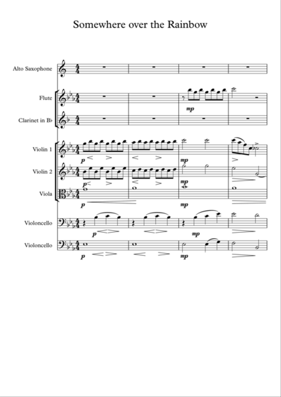 Over The Rainbow (from The Wizard Of Oz) Small Ensemble scores gallery preview page 1