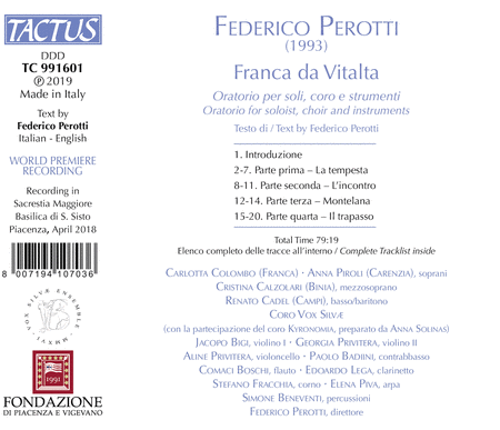 Perotti: Franca da Vitalta - Oratorio for Soloist, Choir, & Instruments
