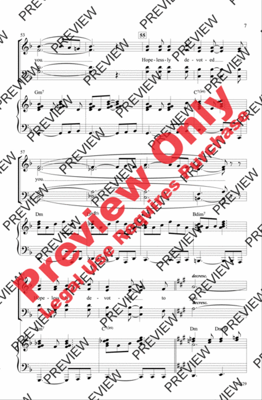 Hopelessly Devoted to You 4-Part scores gallery preview page 7