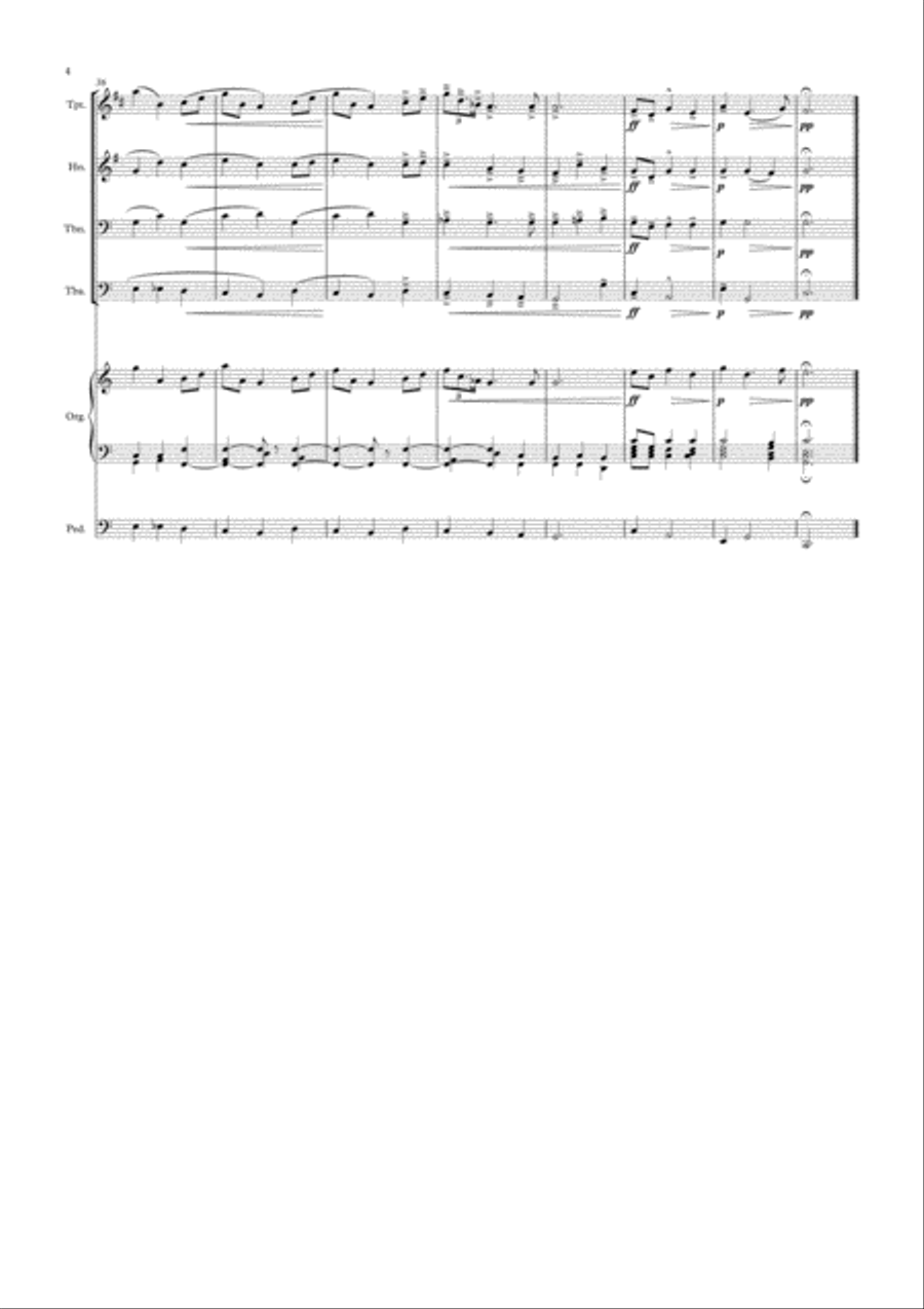Elgar – Nimrod (for Brass Quartet and optional Organ) Brass Ensemble scores gallery preview page 5