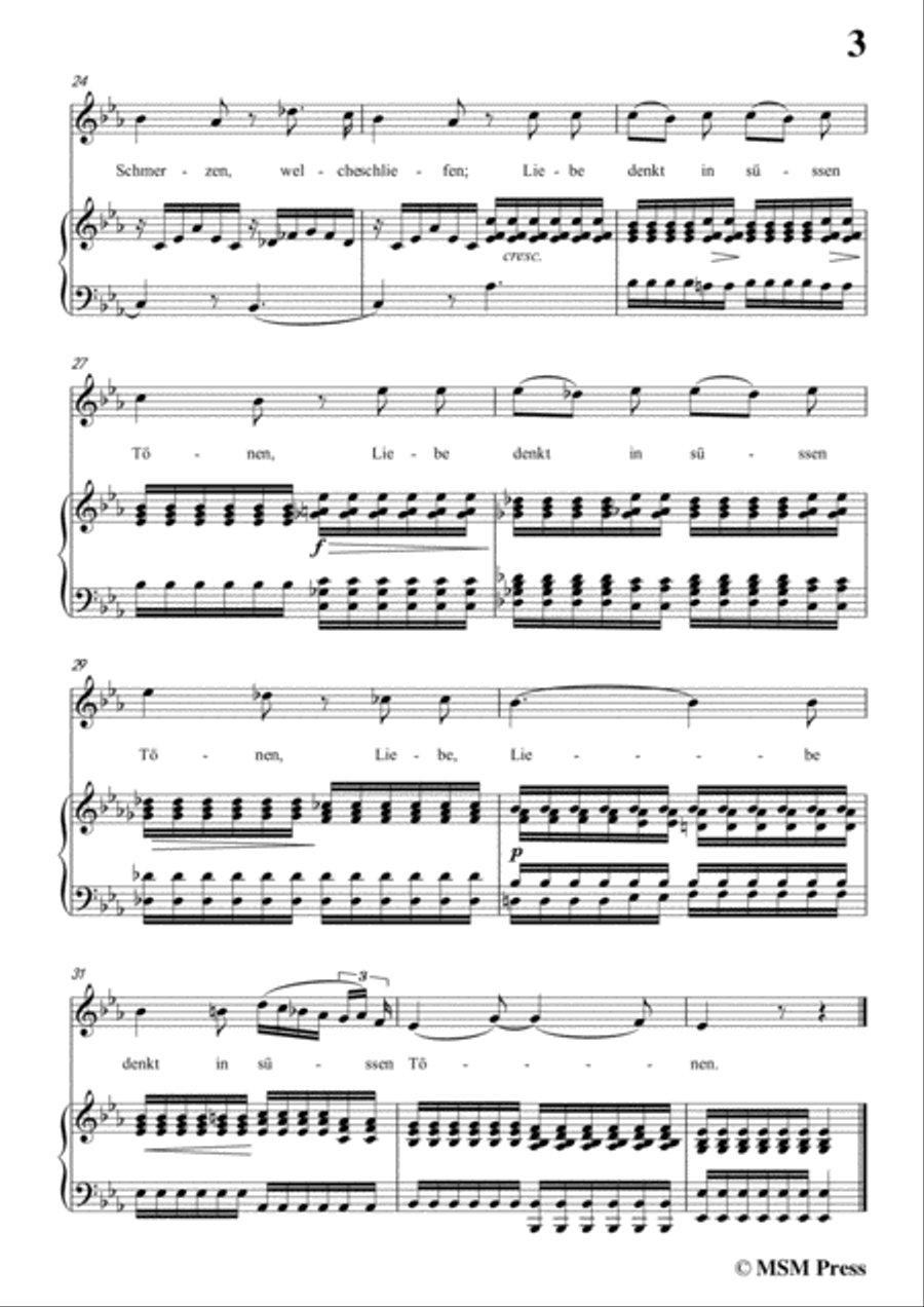 Schubert-Sprache der Liebe,Op.115 No.3,in E flat Major,for Voice&Piano Voice scores gallery preview page 5
