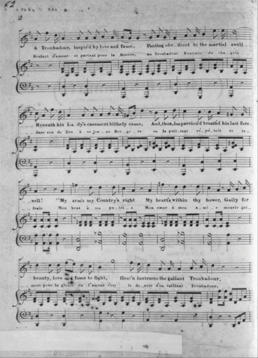 The Gallant Troubadour. A Celebrated French Romance Voice scores gallery preview page 2