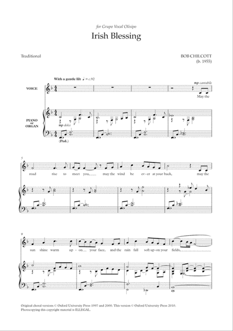 Irish Blessing (solo/high) Low Voice scores gallery preview page 2