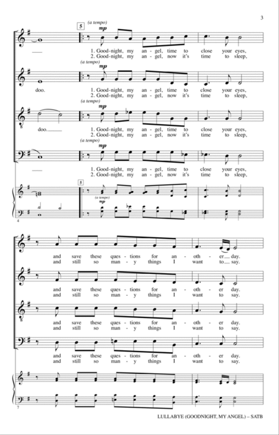 Lullabye (Goodnight, My Angel) (arr. Philip Lawson) 4-Part scores gallery preview page 2