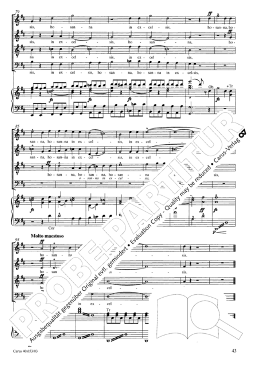 Mass in D Major (Missa in D) 4-Part scores gallery preview page 44
