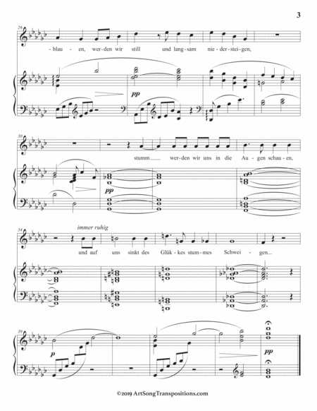 Morgen, Op. 27 no. 4 (in 3 medium keys: G-flat, F, E major)