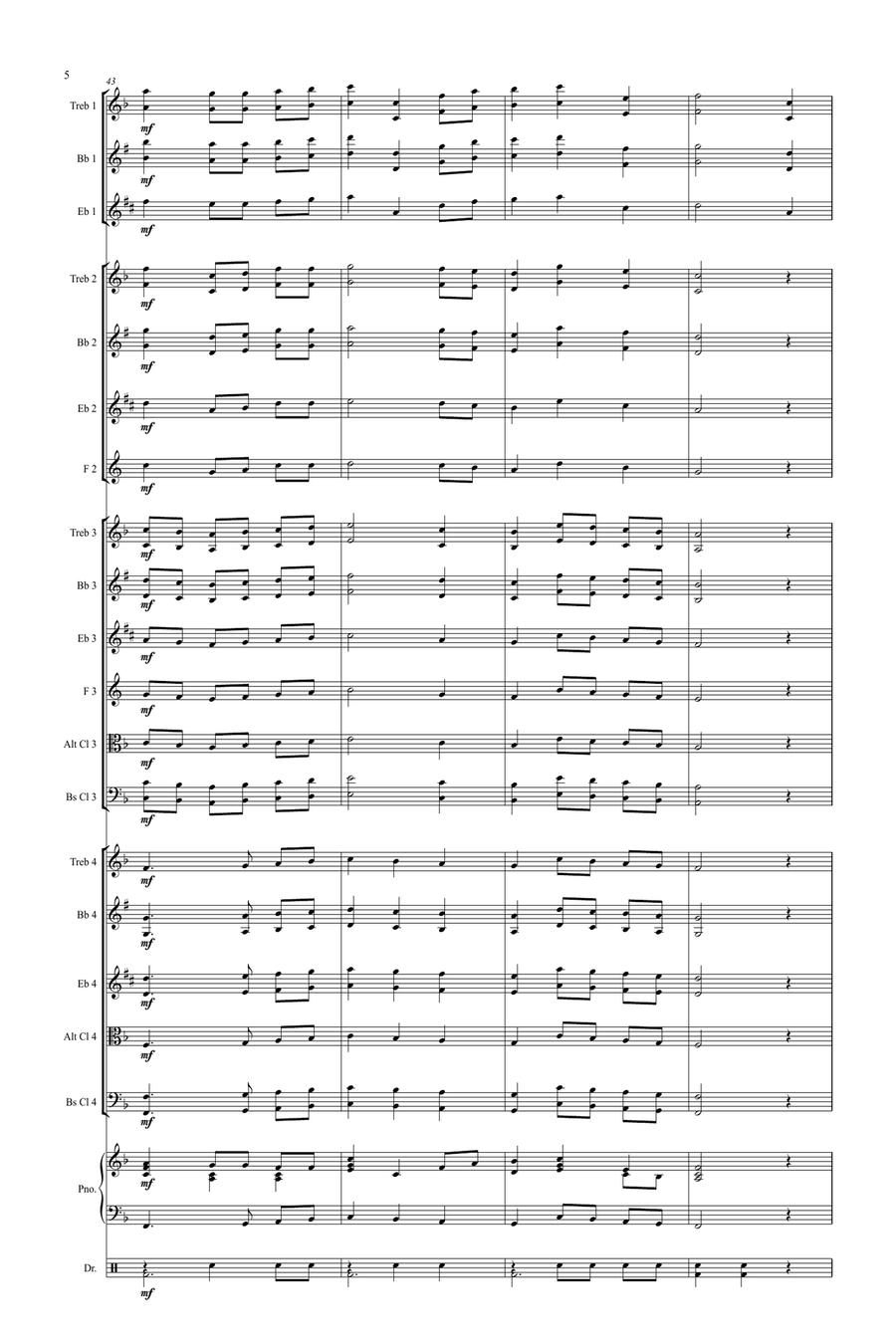 We Wish You A Merry Christmas - Flexible Instrumentation Concert Band scores gallery preview page 6