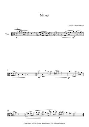 Book cover for Minuet (In D Minor) - Johann Sebastian Bach (Viola)