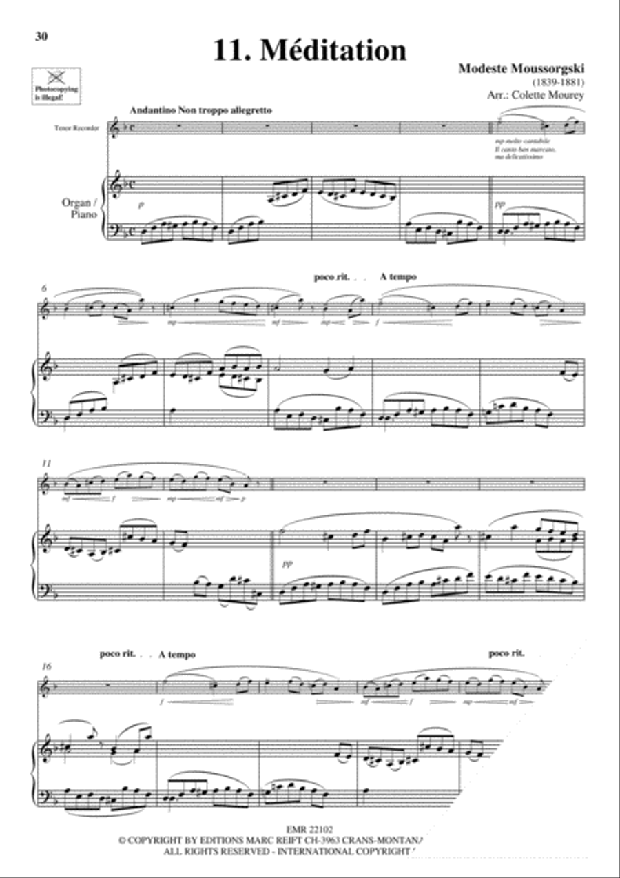 20 Greatest Meditations Tenor Recorder scores gallery preview page 13