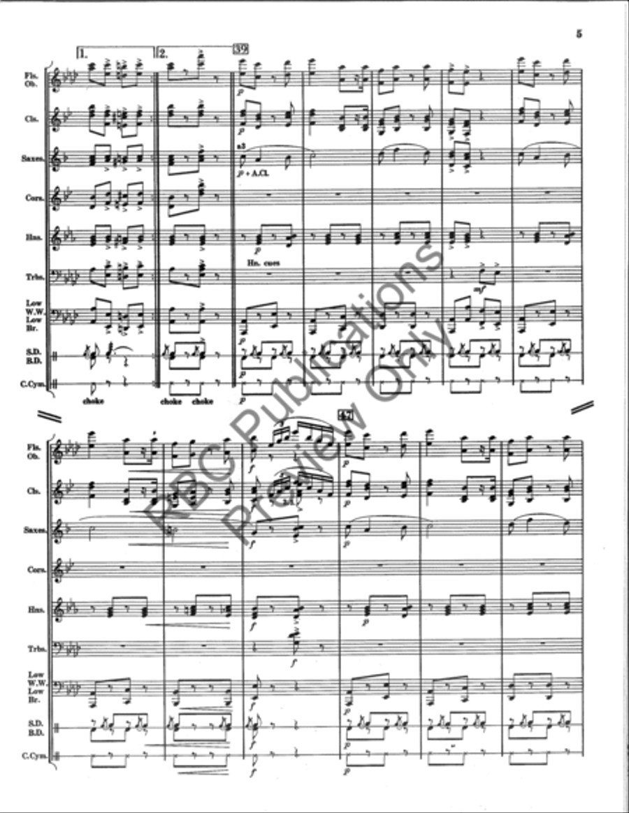 Pickles And Peppers And Cornets (Score) Concert Band scores gallery preview page 6