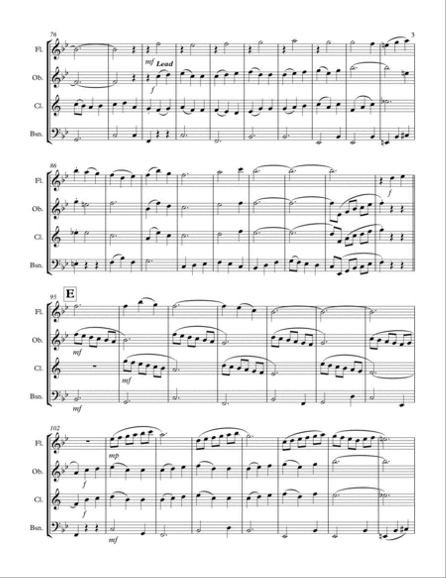 The Most Wonderful Time Of The Year Woodwind Quartet scores gallery preview page 4