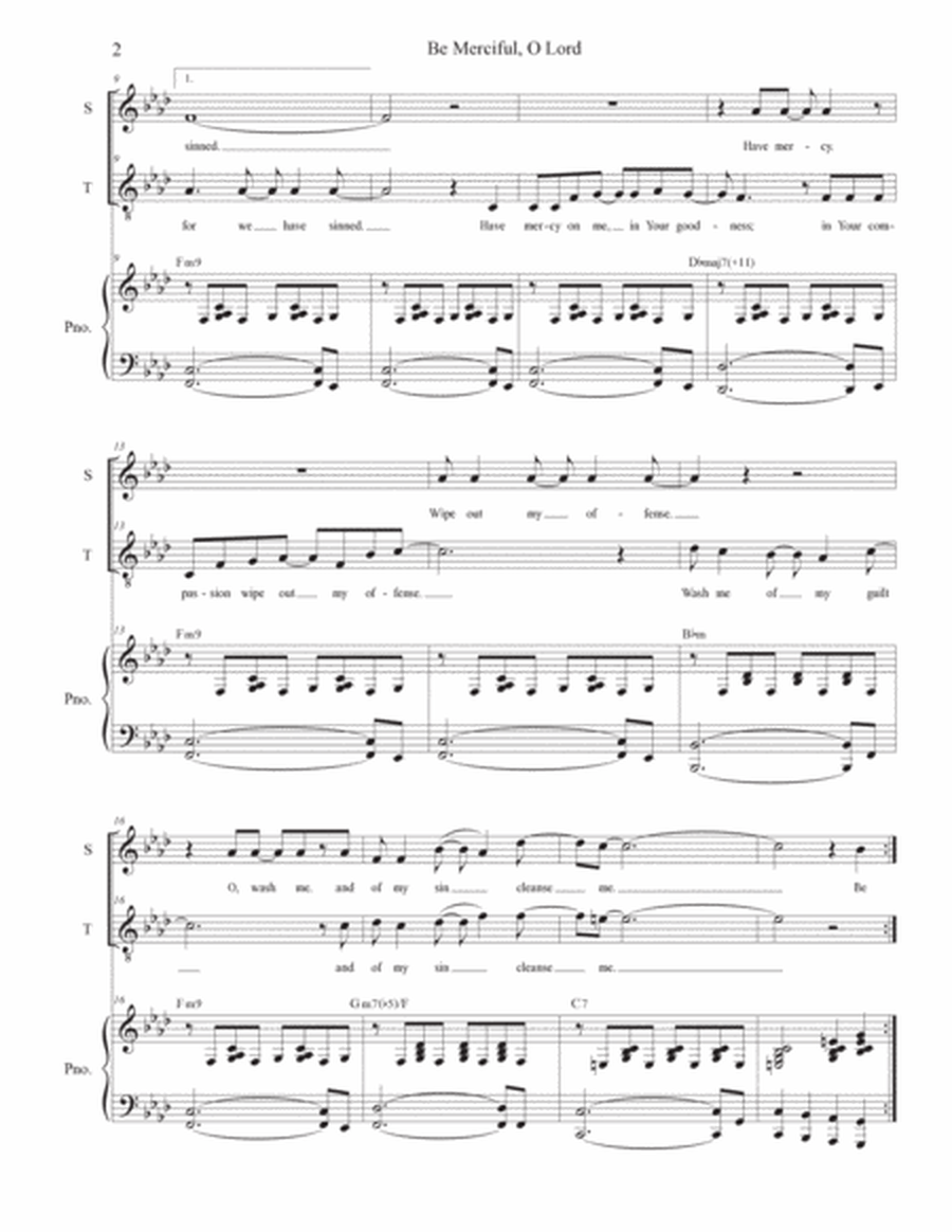 Be Merciful, O Lord (Psalm 51) (2-part choir - (Soprano and Tenor) image number null