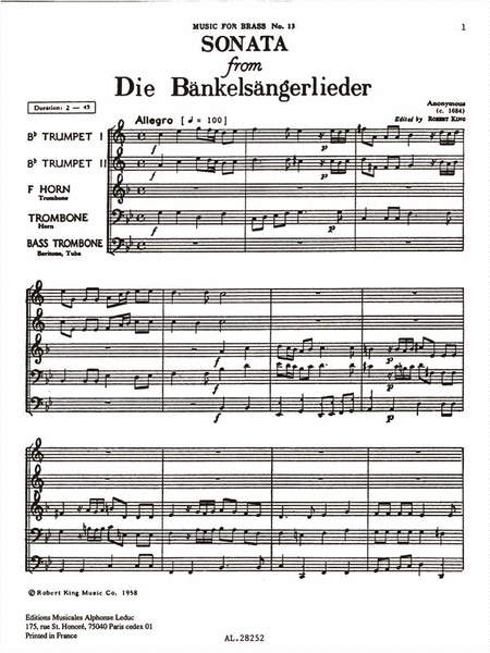 Sonata from Die Bankelsangerlieder