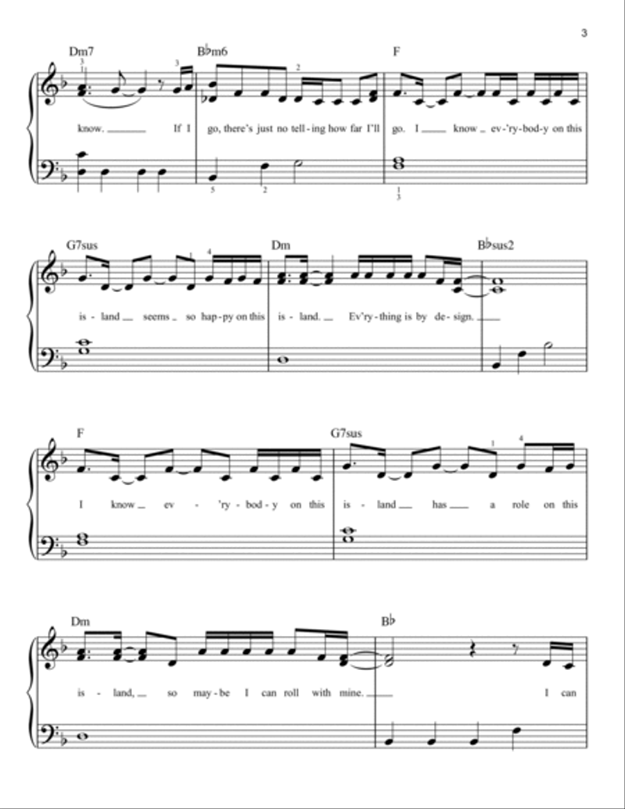 How Far I'll Go (from Moana) Easy Piano scores gallery preview page 3