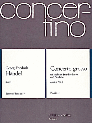 Book cover for Concerto Grosso Op. 6/7 Score