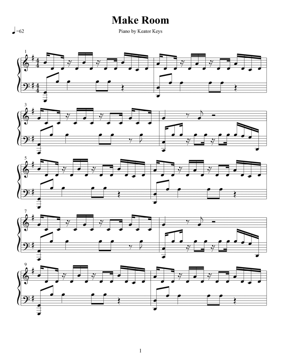 Make Room Make Room Piano, Vocal, Guitar scores gallery preview page 1