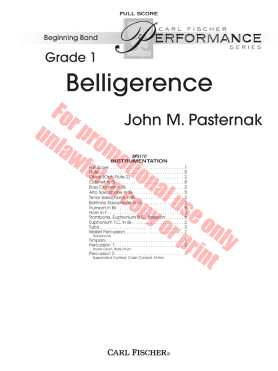 Belligerence Concert Band scores gallery preview page 2
