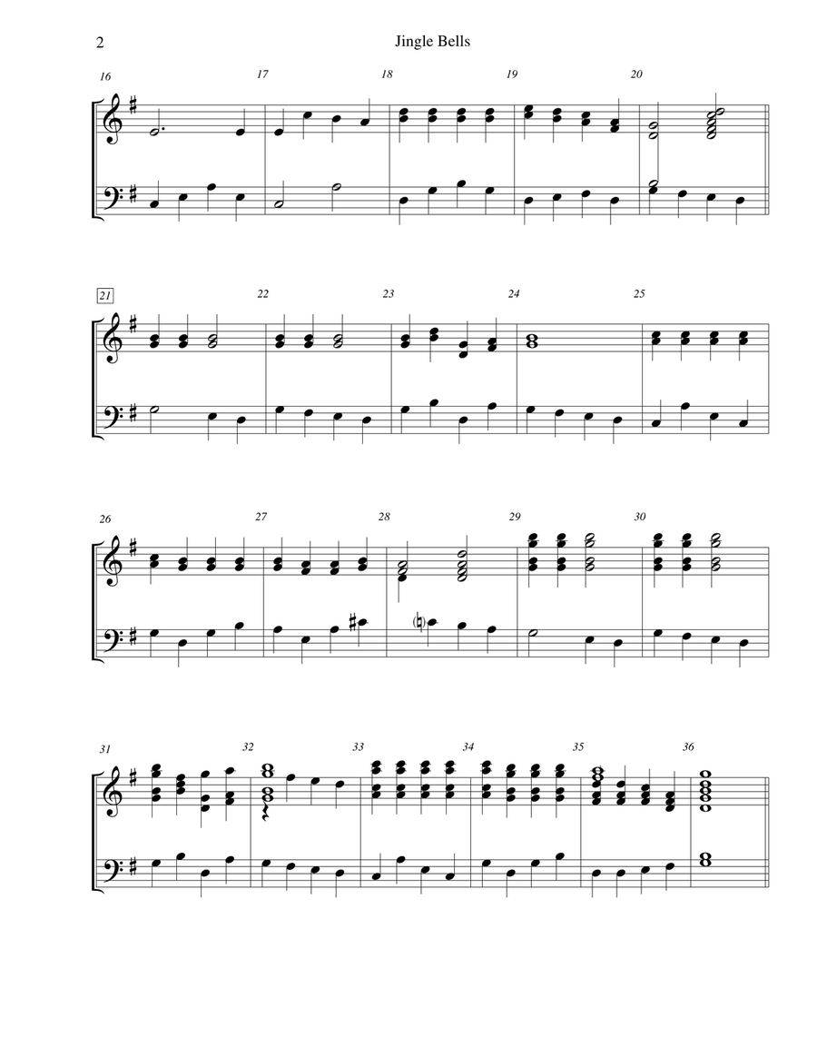 Jingle Bells - for 3-octave handbell choir 3-Octaves scores gallery preview page 2