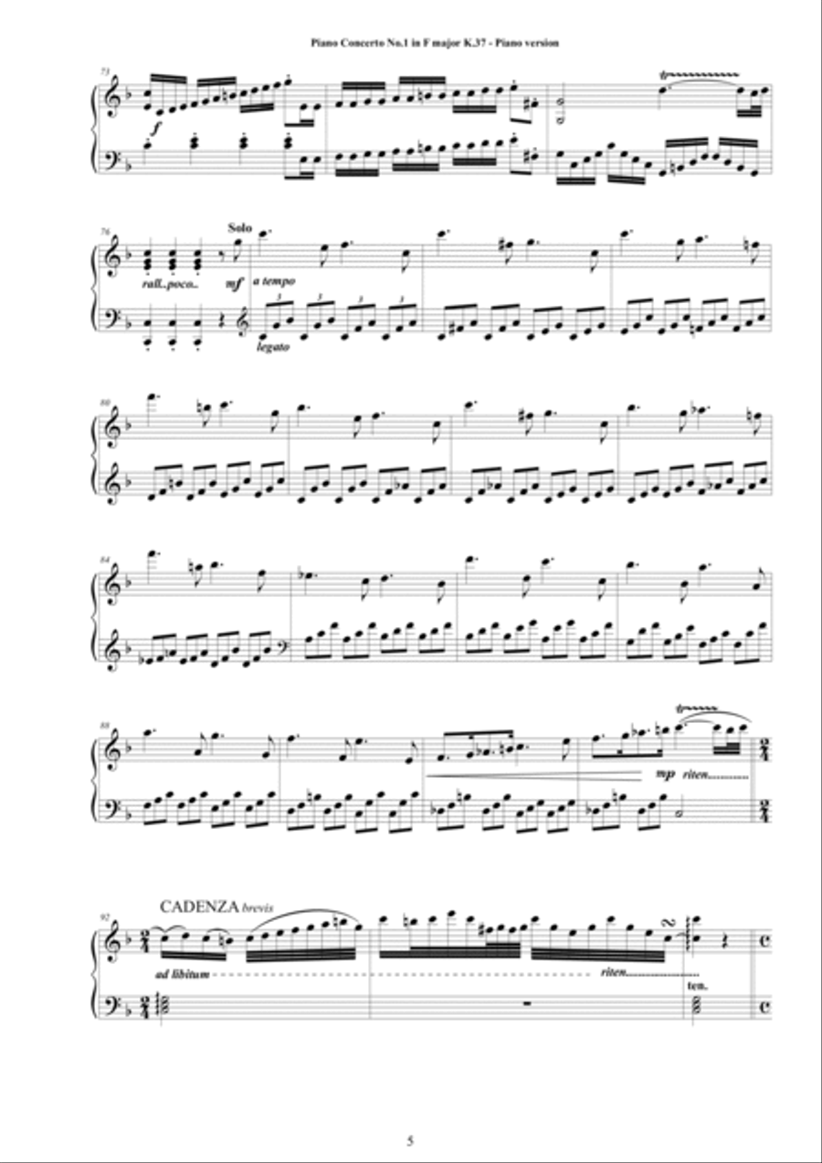 Mozart - Seven Complete Piano Concertos for Piano solo Piano Solo scores gallery preview page 5