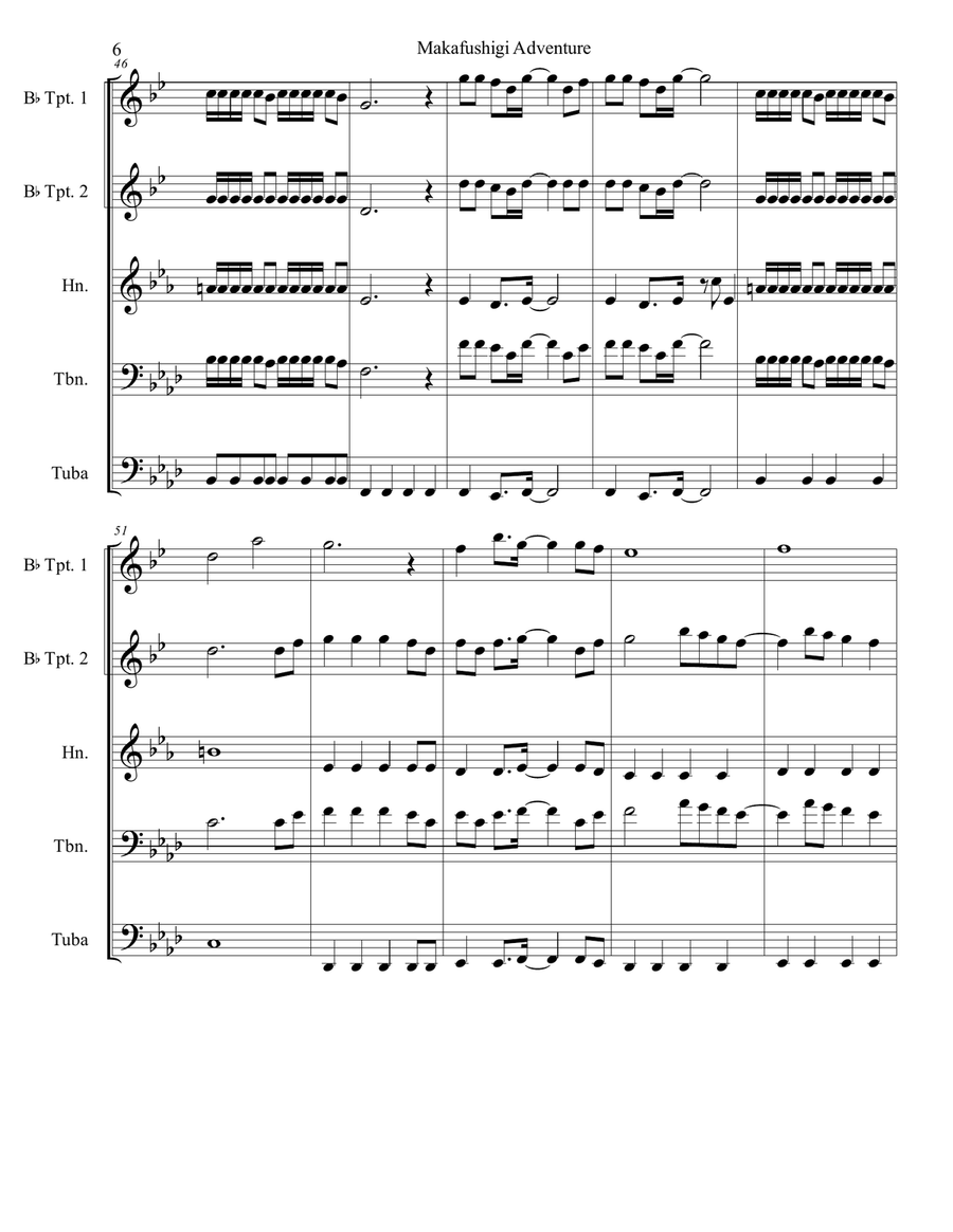 Makafushigi Adventure Brass Ensemble scores gallery preview page 6