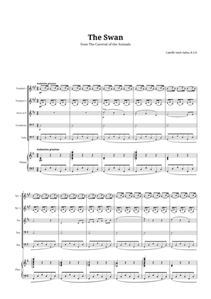 Book cover for The Swan by Saint-Saëns for Brass Quintet and Piano
