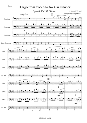 Book cover for Largo from Concerto No.4 in F minor (Winter) by Vivaldi