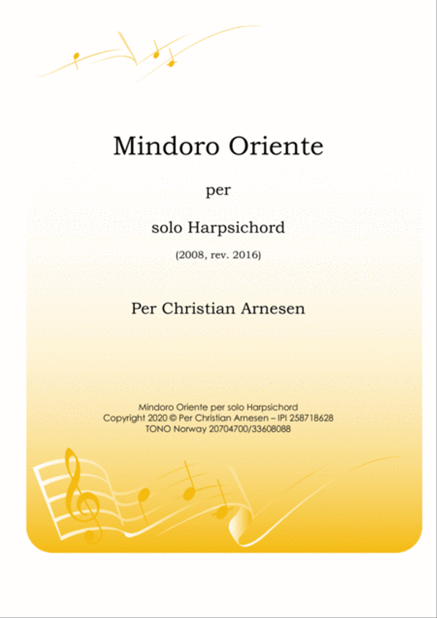 Mindoro Oriente per solo Harpsichord Harpsichord scores gallery preview page 1