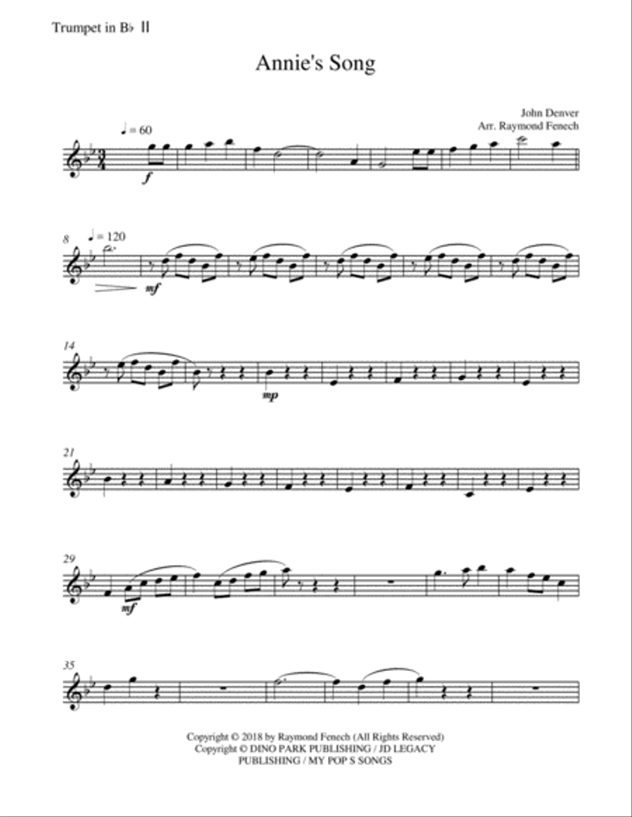 Annie's Song Brass Ensemble scores gallery preview page 4
