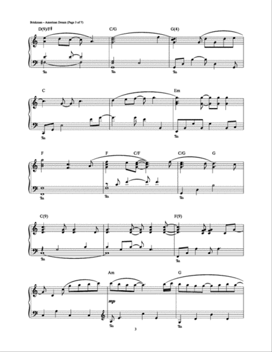 American Dream American Dream Piano Solo scores gallery preview page 3
