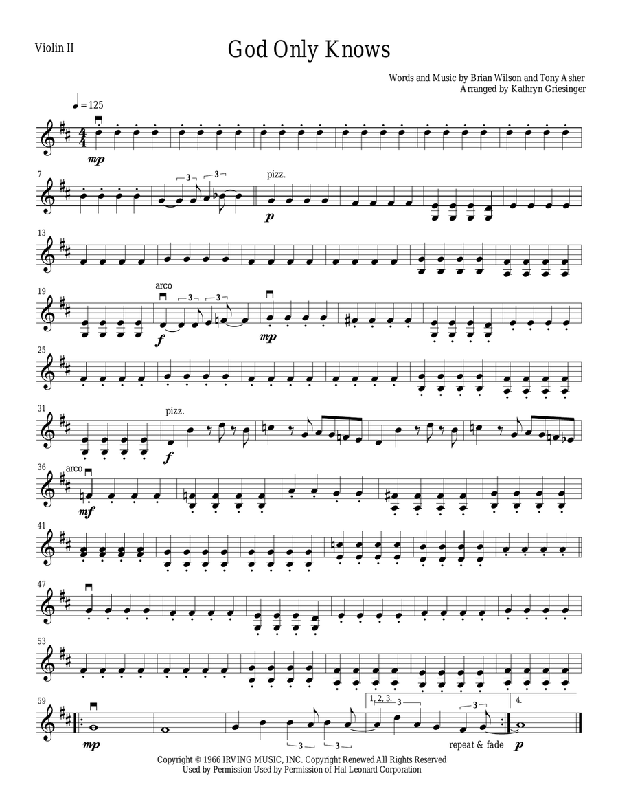 God Only Knows God Only Knows String Quartet scores gallery preview page 3