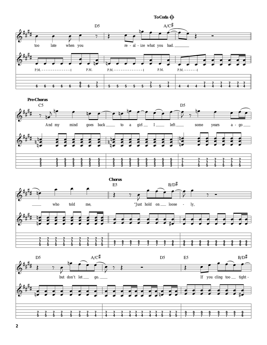 Hold On Loosely Acoustic Guitar scores gallery preview page 2