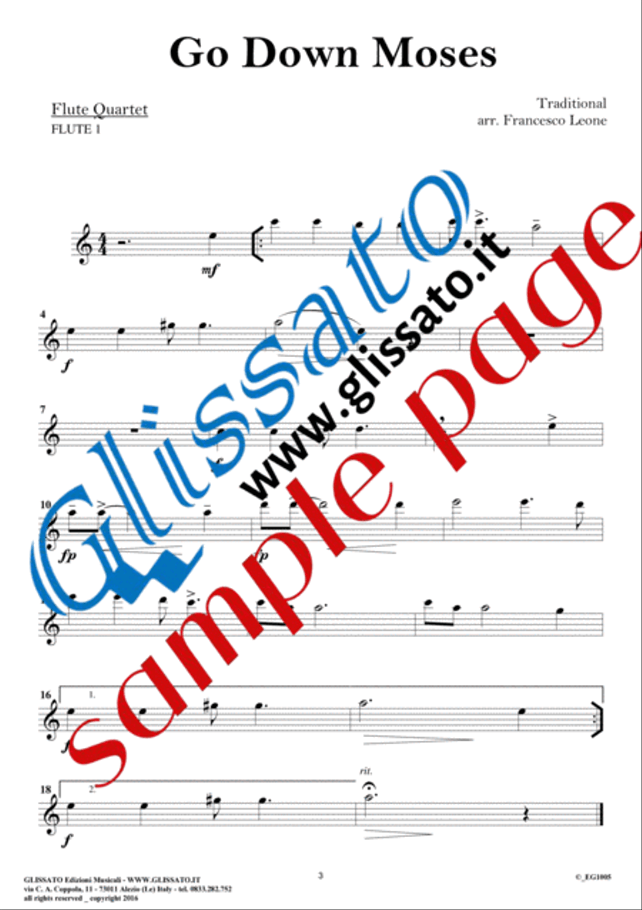 8 Gospels & Spirituals - Flute quartet (parts) image number null
