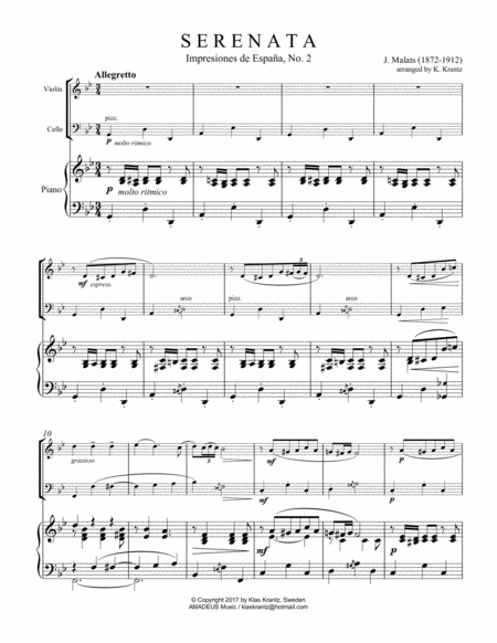 Serenata espanola for piano trio (contrabass part ad lib.) image number null