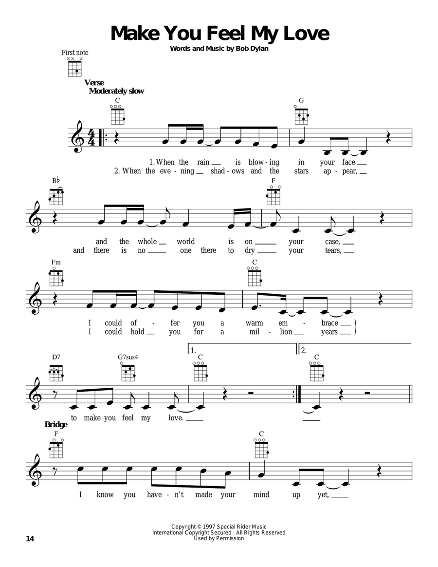 Make You Feel My Love Ukulele scores gallery preview page 1
