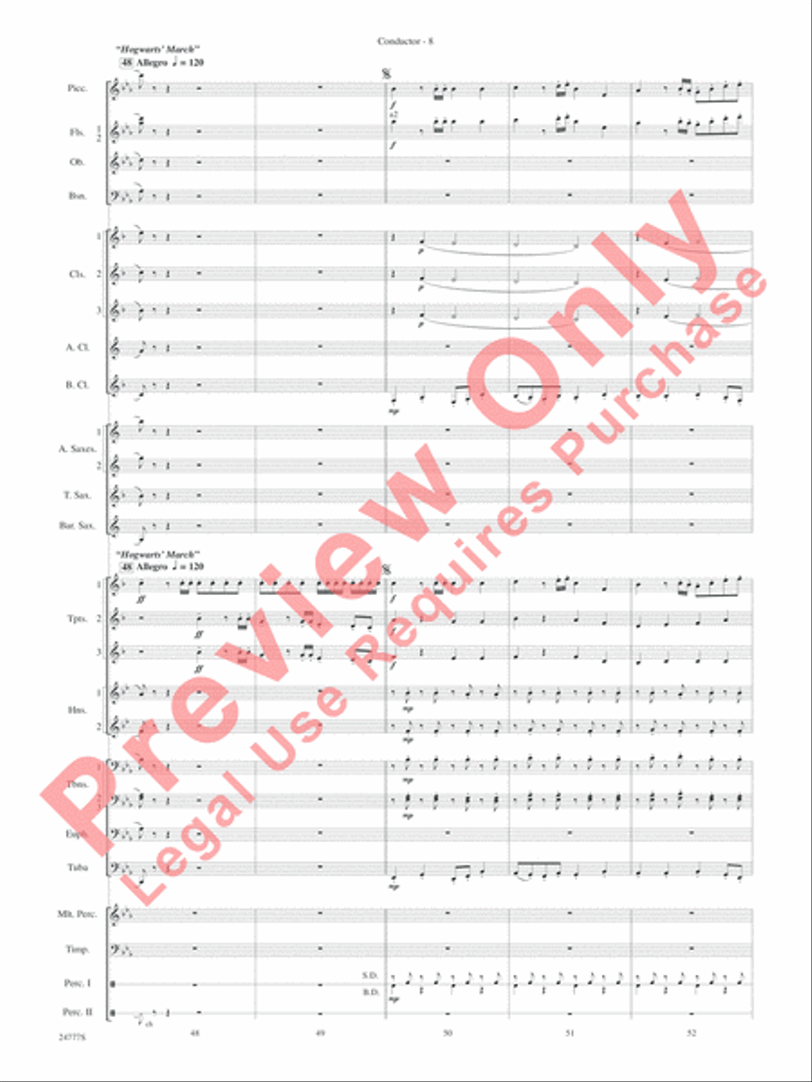 Harry at Hogwarts (from Harry Potter and the Goblet of Fire) Concert Band scores gallery preview page 10