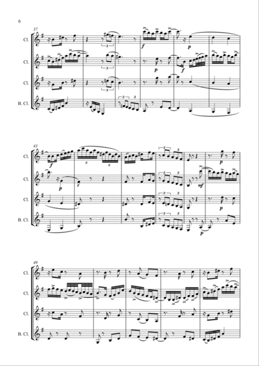 Xinguara - Baião and Maxixe for Clarinet Quartet Clarinet Quartet scores gallery preview page 6