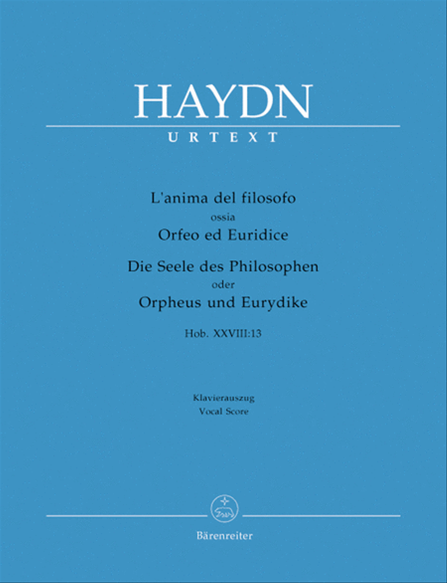 Lanima del filosofo ossia Orfeo ed Euridice (Die Seele des Philosophen oder Orpheus und Eurydike) Hob.XXVIII:13 4-Part scores gallery preview page 1